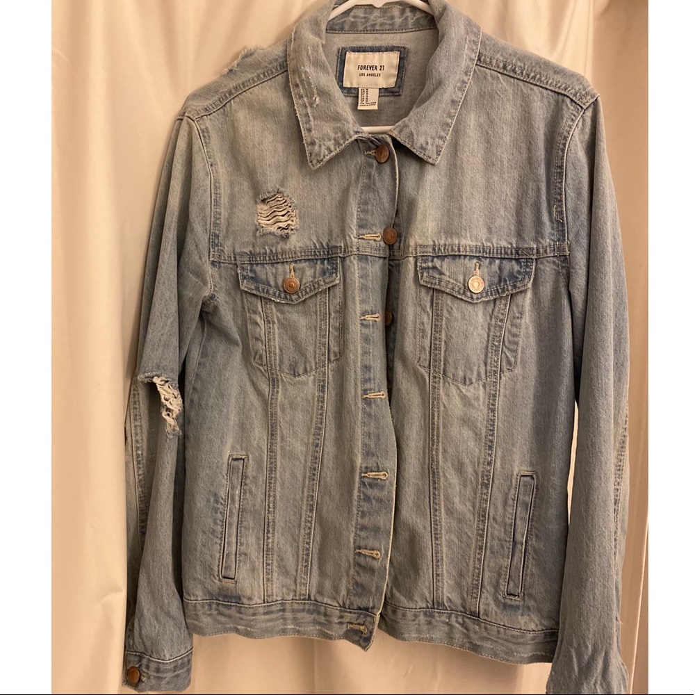 Forever 21 Distressed Denim Jacket